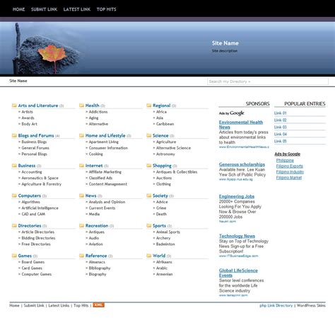 PHP Link Directory Template Archive .
